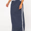 Double Trouble Elastic Waist Midi Skirt - RustySKL0617 - NVB - Navy Blue - 10