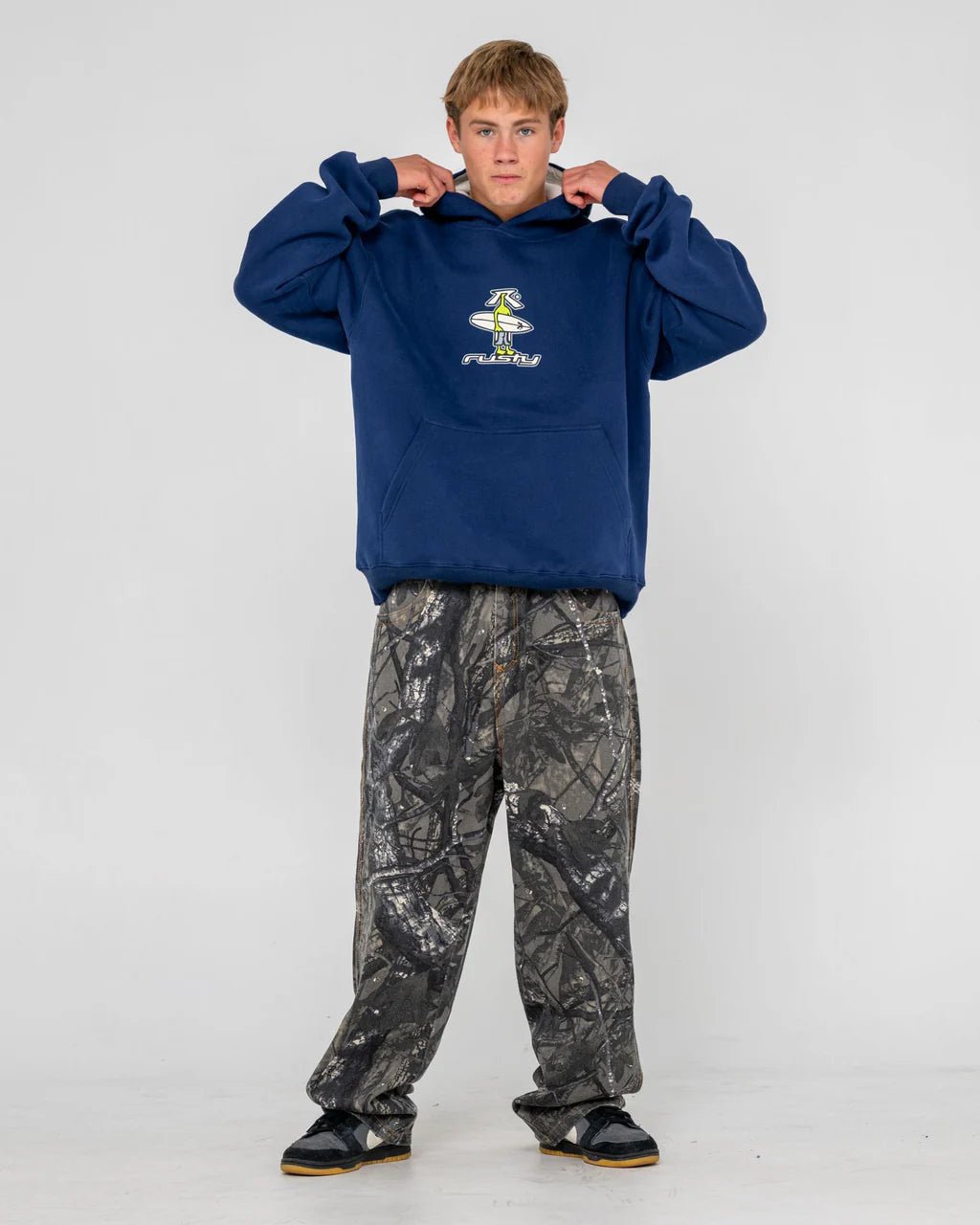 DR. DOT HOODED FLEECE - RustyFTM1197-DARK BLUE-S