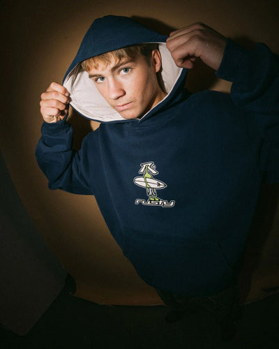 DR. DOT HOODED FLEECE - RustyFTM1197-DARK BLUE-S