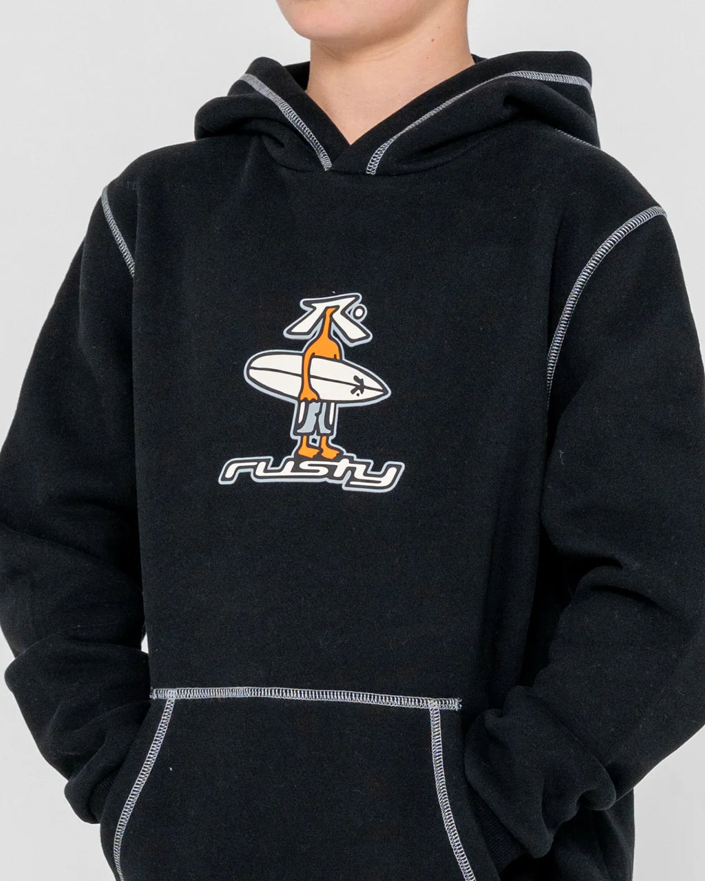 DR. DOT HOODED FLEECE BOYS - RustyFTB0321-BLACK-6