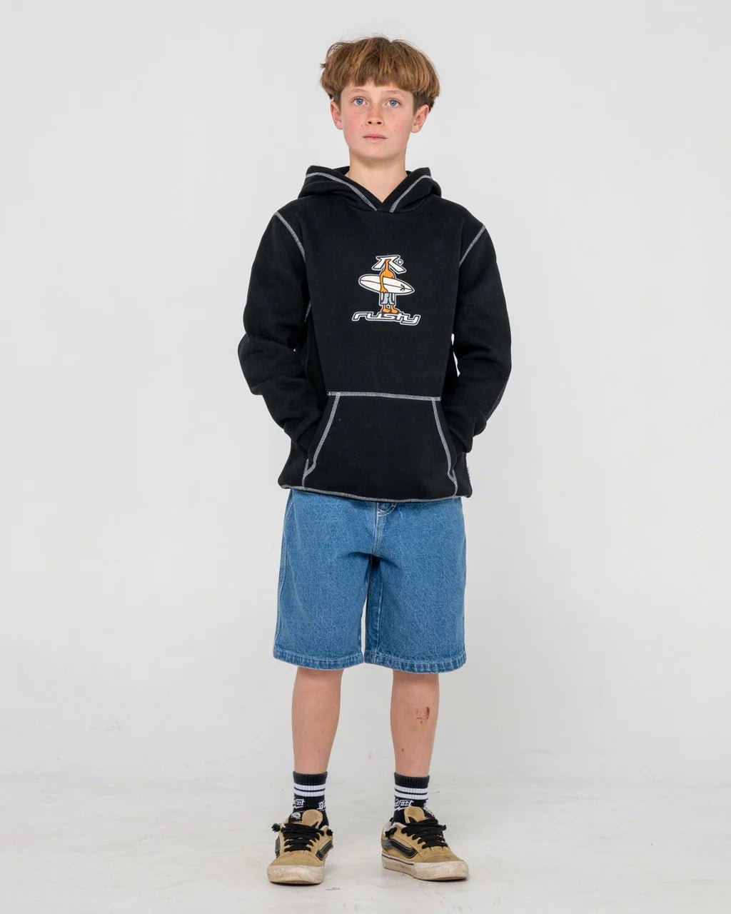 DR. DOT HOODED FLEECE BOYS - RustyFTB0321-BLACK-6
