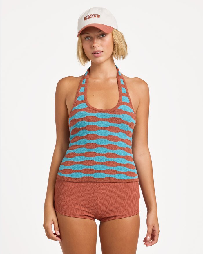 DUNES KNIT HALTER -RoxyURJKT03224-BLUE MOON-XS