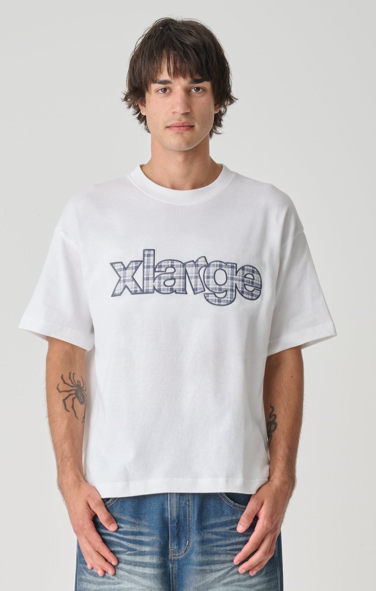 ELI PLAID GORILLA FIT TEE -XlargeXL026S1002-WHITE-XXS