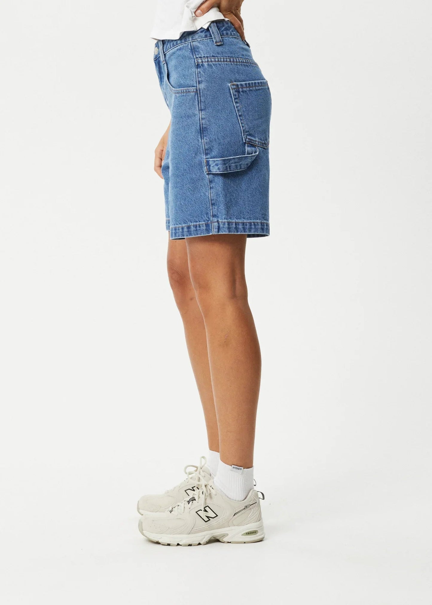 Emilie Hemp Denim Workwear Short - AfendsW230306 - WNB - Worn Blue - 24