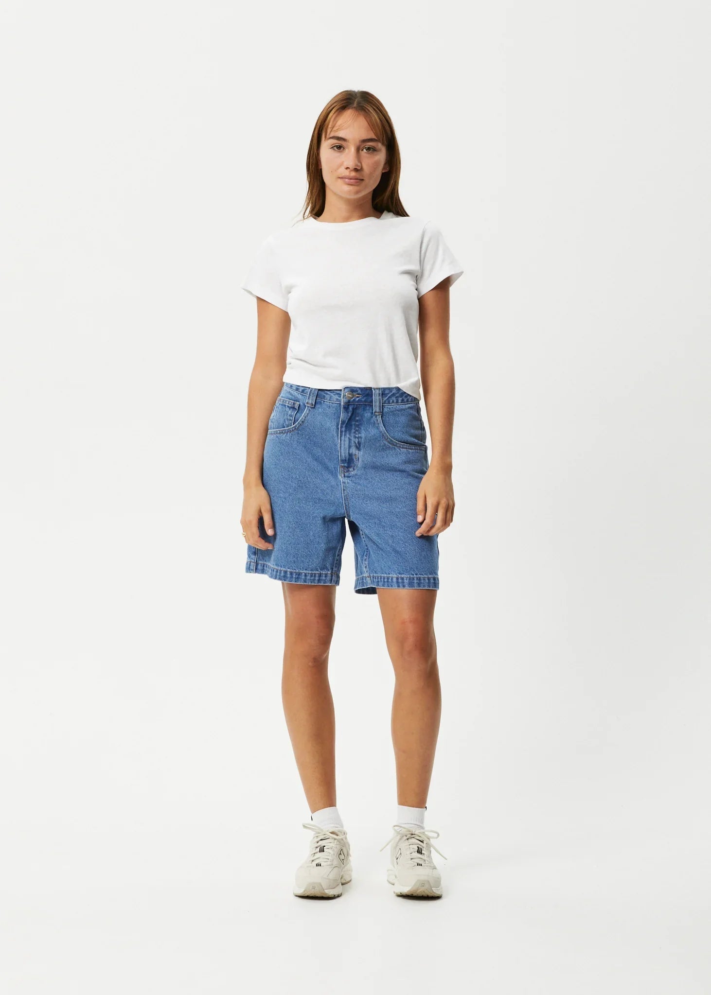 Emilie Hemp Denim Workwear Short - AfendsW230306 - WNB - Worn Blue - 24