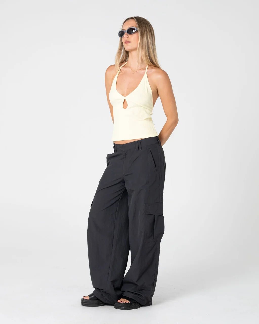 EMMA CUT OUT SKIMMER TANK -RustyTSL0642-PALE BANANA-6