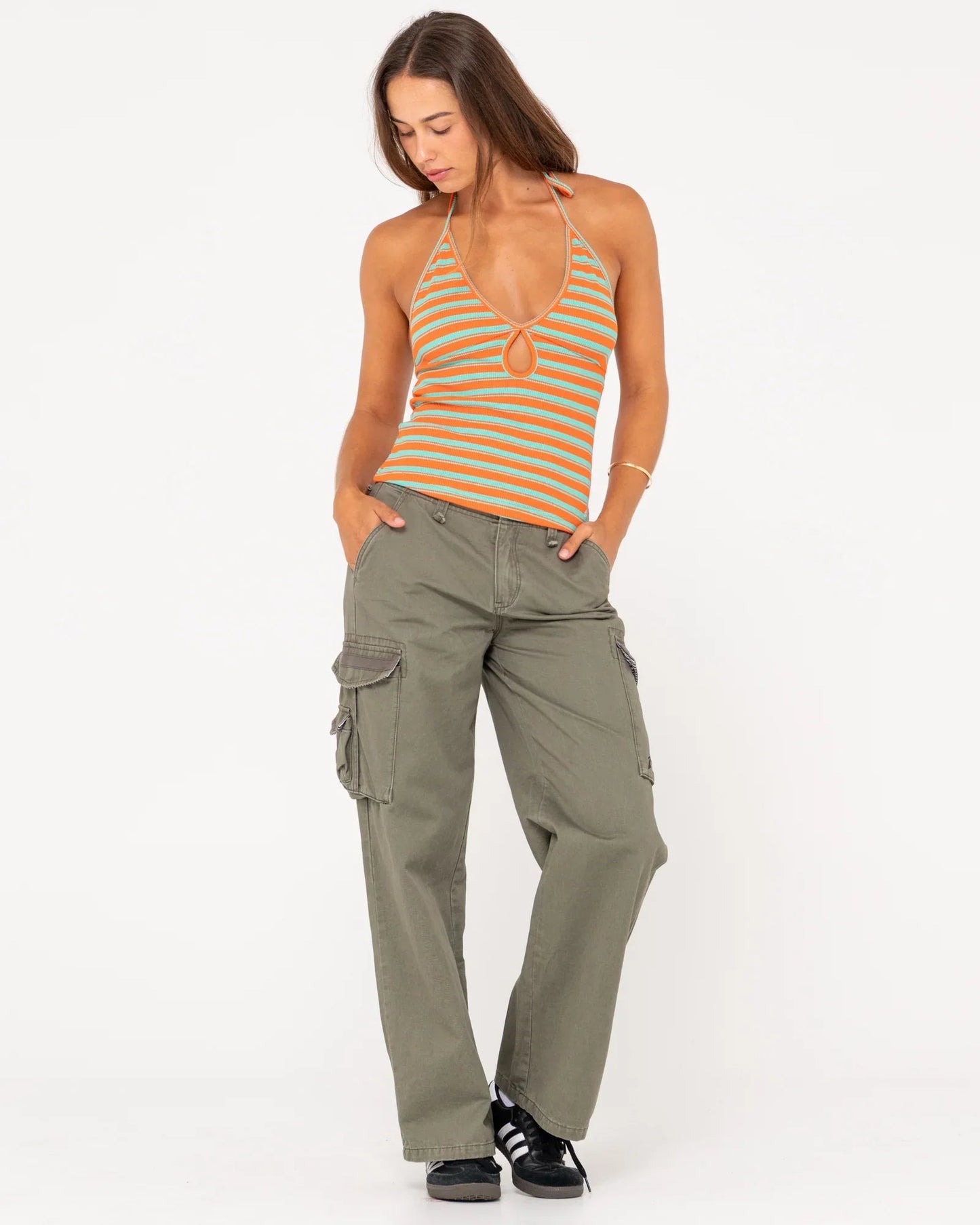 EMMA CUT OUT SKIMMER TANK - RustyTSL0642 - VTQ - Vibrant Turquoise - 10