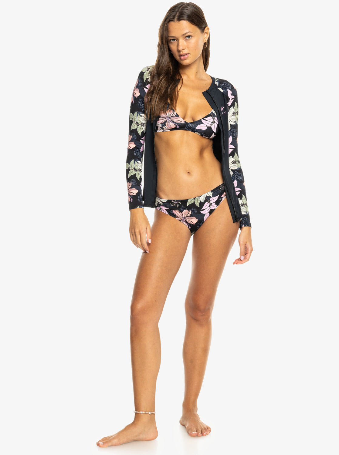 Sunny Floral Ls Zip Lycra