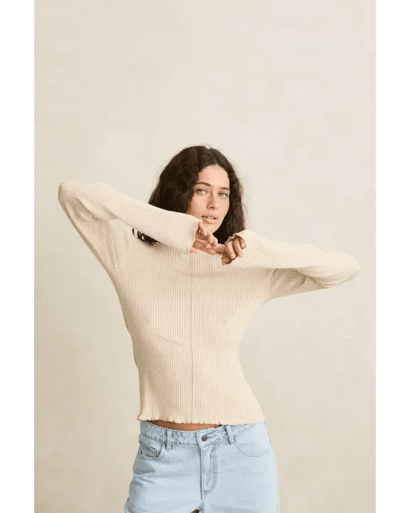 ESSENTIAL LONG SLEEVE KNIT TOP - Rhythm0426W-FT11SW-WHITE MARLE-6