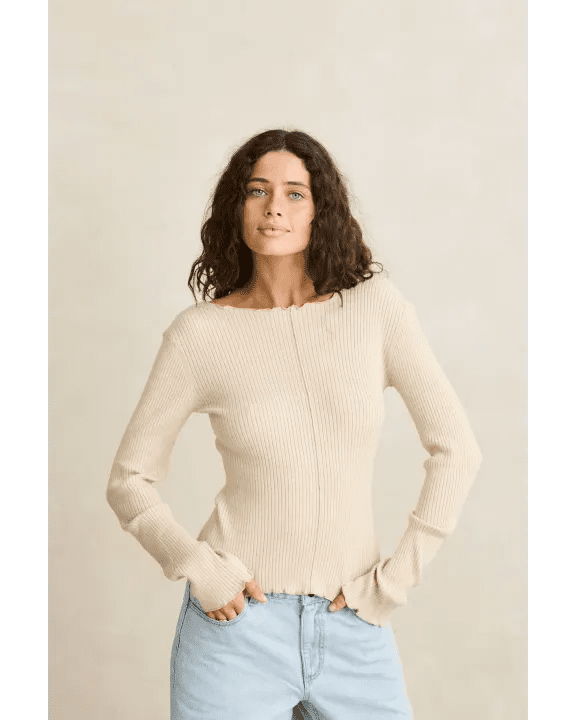 ESSENTIAL LONG SLEEVE KNIT TOP - Rhythm0426W-FT11SW-WHITE MARLE-6