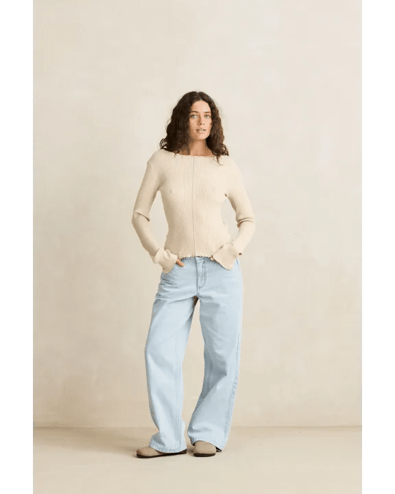 ESSENTIAL LONG SLEEVE KNIT TOP - Rhythm0426W-FT11SW-WHITE MARLE-6