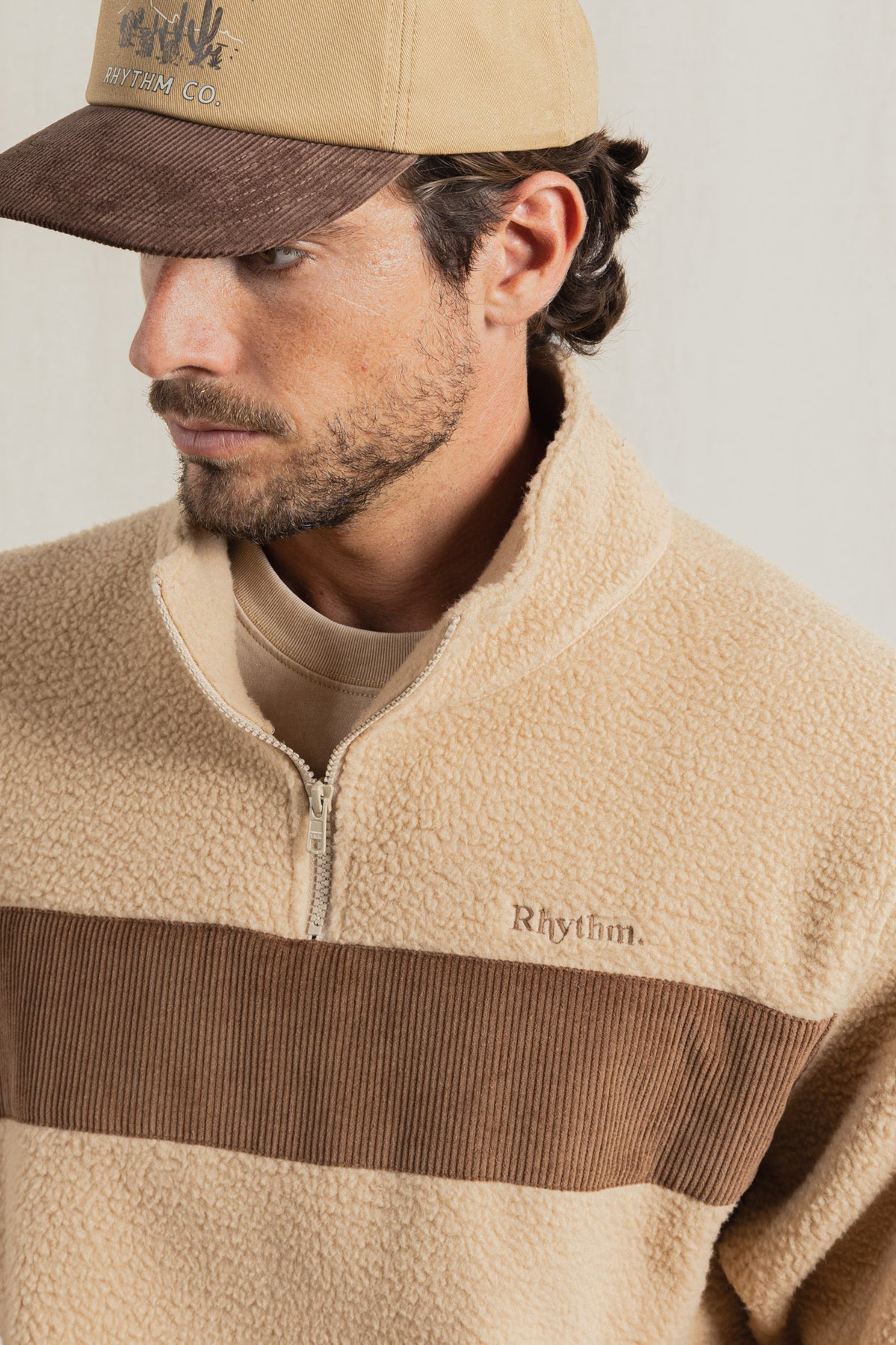 ESSENTIAL QUATER ZIP - RhythmCD25M-FL10-ECRU-S