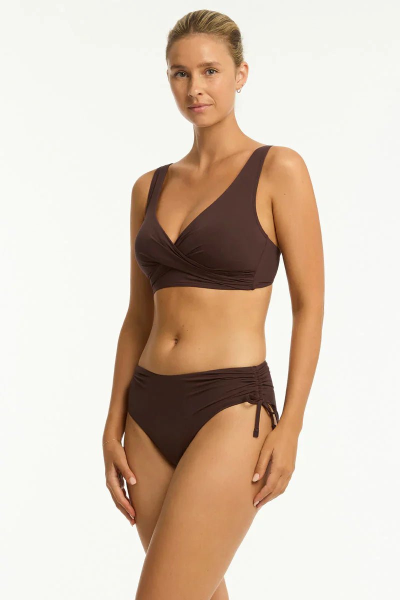 Essentials Edit Cross Front Multifit Bra Top - Sea LevelSL3110ECO - COCOA - Cocoa - 10