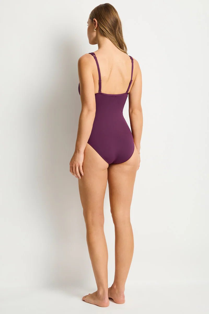 Essentials Edit Spliced One Piece -Sea LevelSL1039ECO-claret-AU8/US4