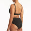 Essentials Gathered Side High Waist Pant -Sea LevelSL4140ECO-black-AU10/US6