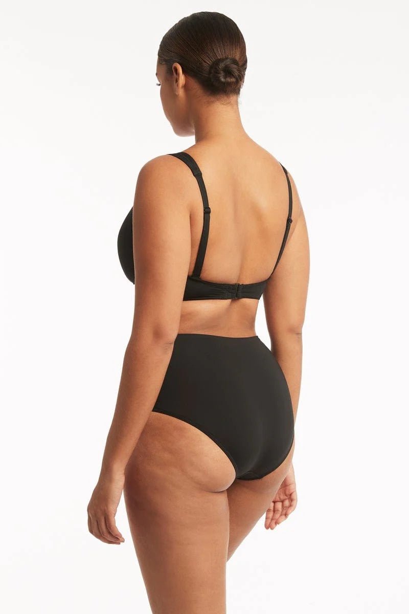 Essentials Gathered Side High Waist Pant -Sea LevelSL4140ECO-black-AU10/US6