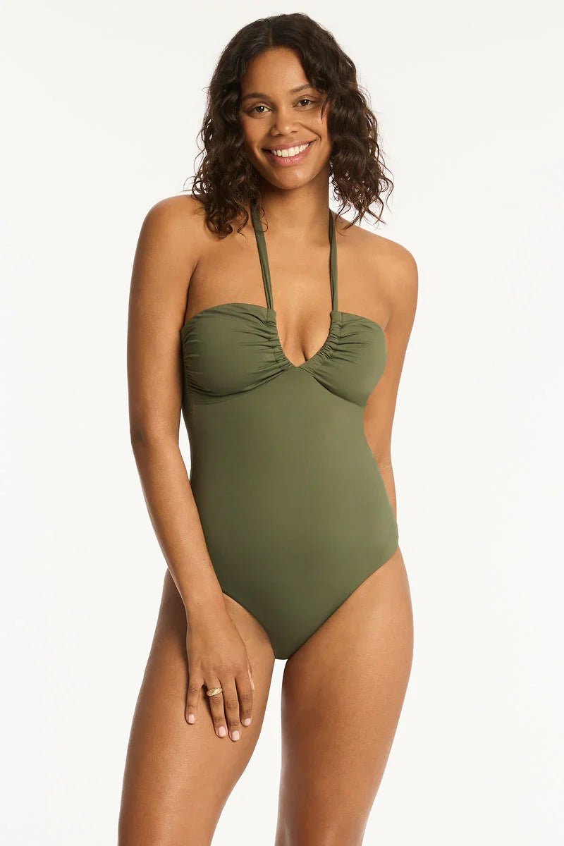 Essentials Halter Bandeau One Piece - Sea LevelSL1001ECO - Khaki - 10