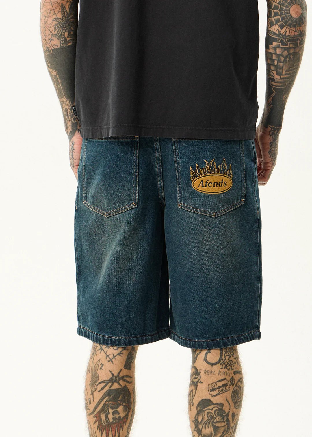 Fast Forward - Denim Ultra Baggy Pleated Short 24" - AfendsM240317-VINTAGE WASH-28