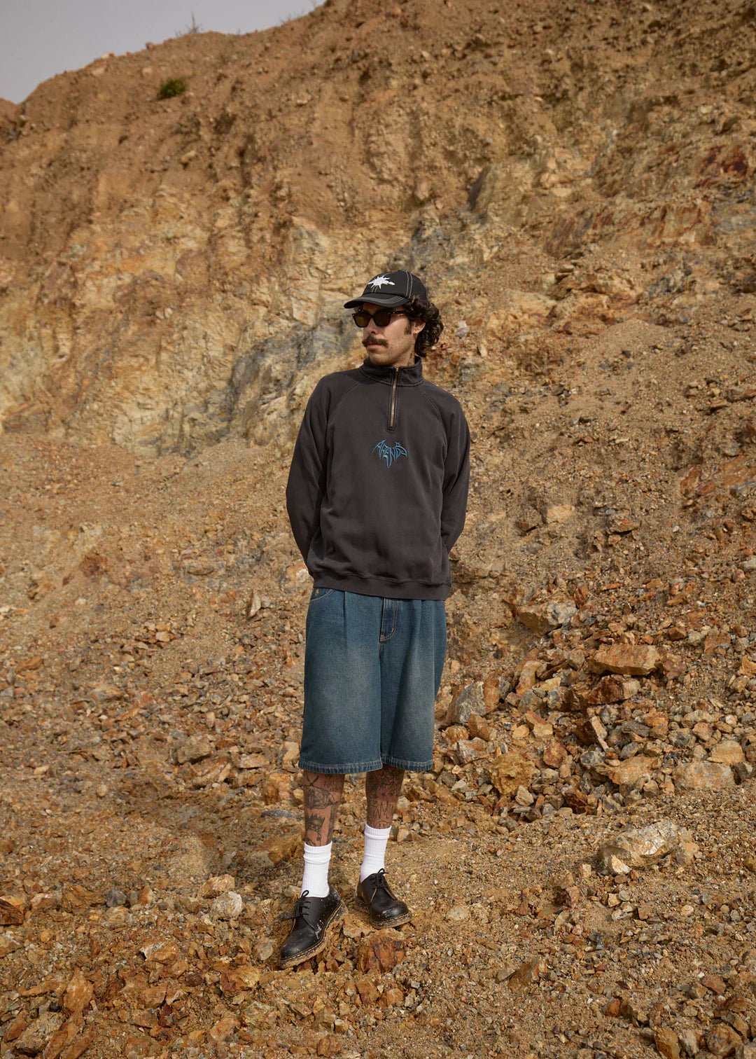 Fast Forward - Denim Ultra Baggy Pleated Short 24" - AfendsM240317-VINTAGE WASH-28