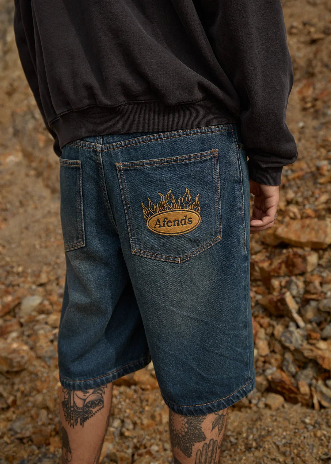 Fast Forward - Denim Ultra Baggy Pleated Short 24" - AfendsM240317-VINTAGE WASH-28