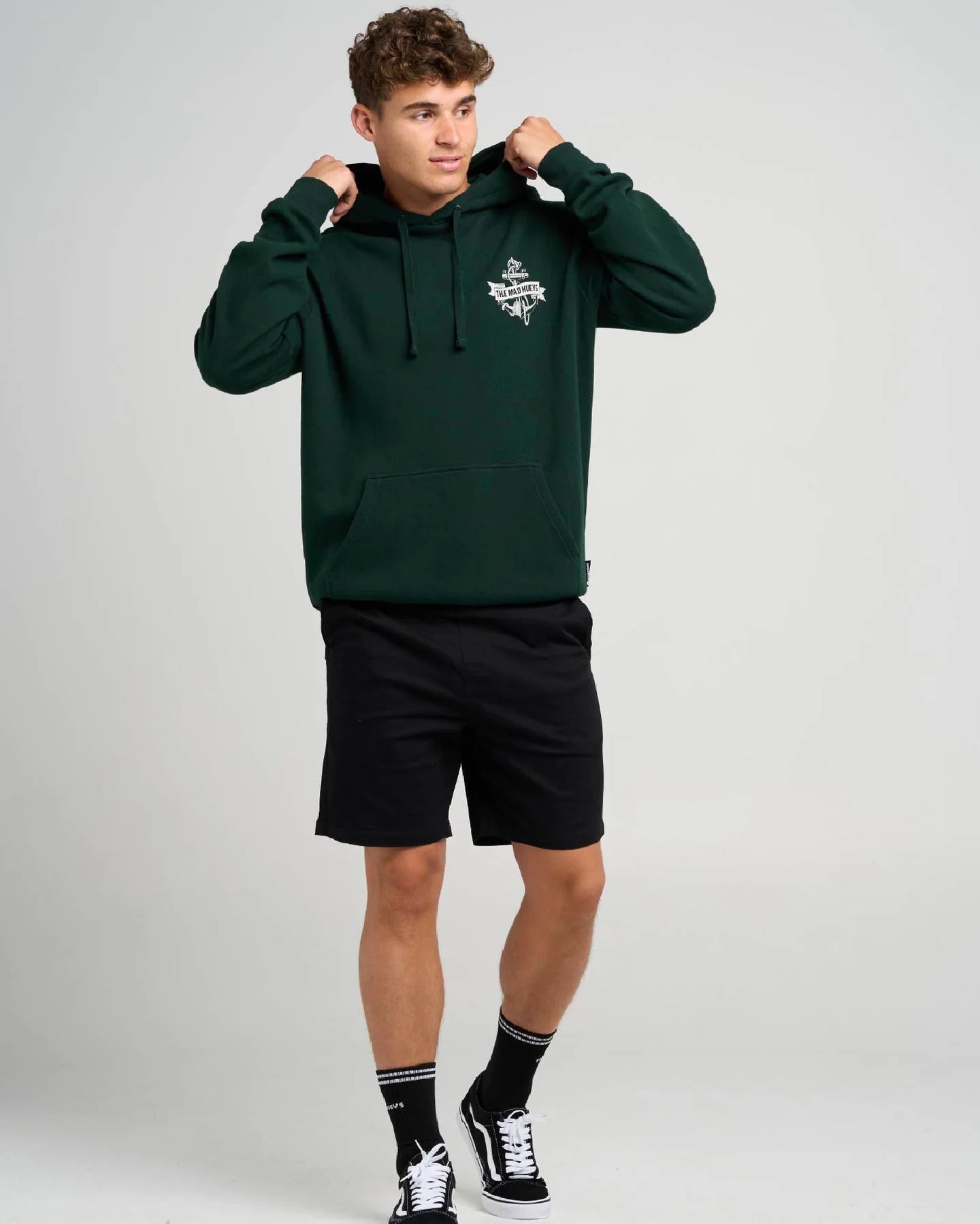 FLAME ANCHOR | HOODED PULLOVER - The Mad HueysH326M08001-PINE GREEN-S