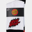 FLAMED STACK UPSIDE DOWN CREW SOCK 2 PACK - Santa CruzSB225 - SO06 - WHITE - BLACK - 2to8