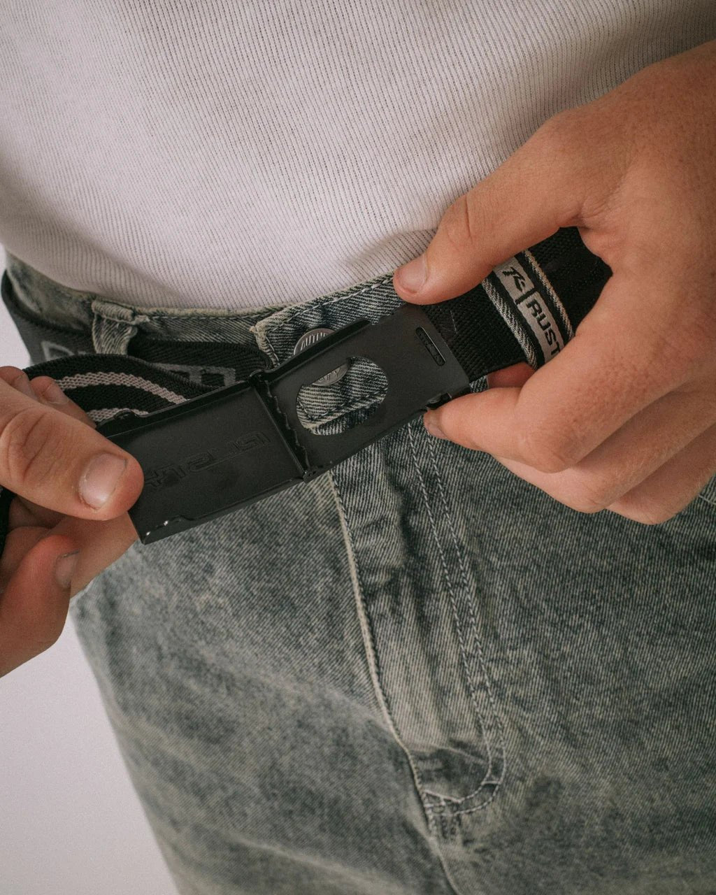 FLIP DADDY ELASTIC WEBBING BELT - RustyBEM0546-BLACK-OSFM