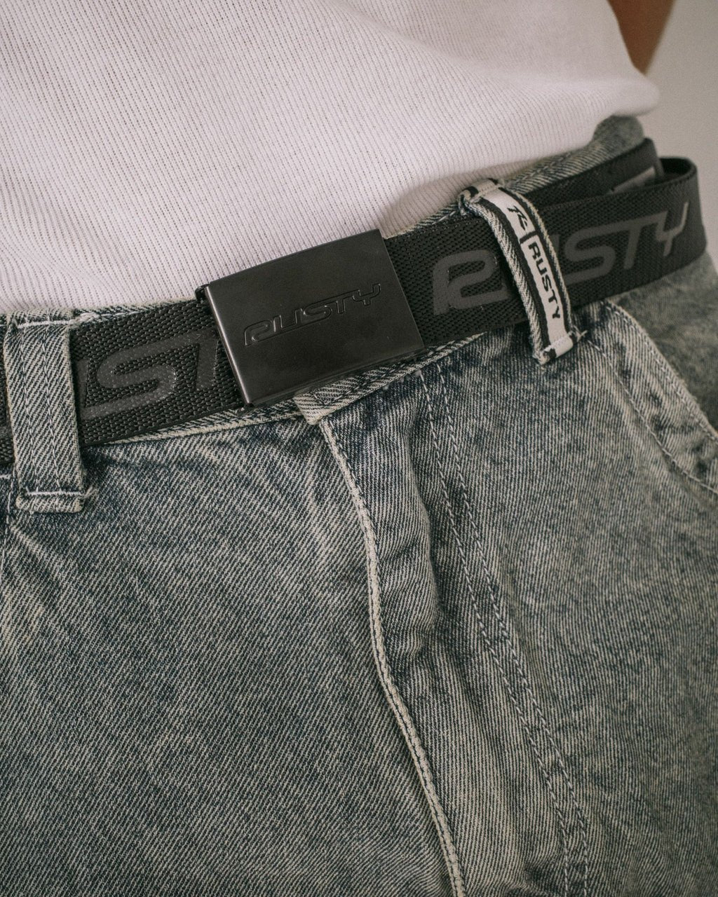 FLIP DADDY ELASTIC WEBBING BELT - RustyBEM0546-BLACK-OSFM