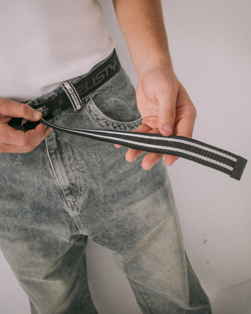 FLIP DADDY ELASTIC WEBBING BELT - RustyBEM0546-BLACK-OSFM