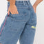 Flip Mommy Low Rise Wide Leg Demin Short - Rusty234 - WKL0794 - SBF - Sea Blue/Fuschia - 10