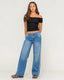 Flip Mommy Low Rise Wide Leg Denim Jean - RustyPAL1414 - BDB - Blasted Middy Blue - 10