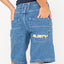 Flip Mommy Low Rise Wide Leg Denim Short - RustyWKL0794 - SRD - Sea Blue/Red Gold - 10