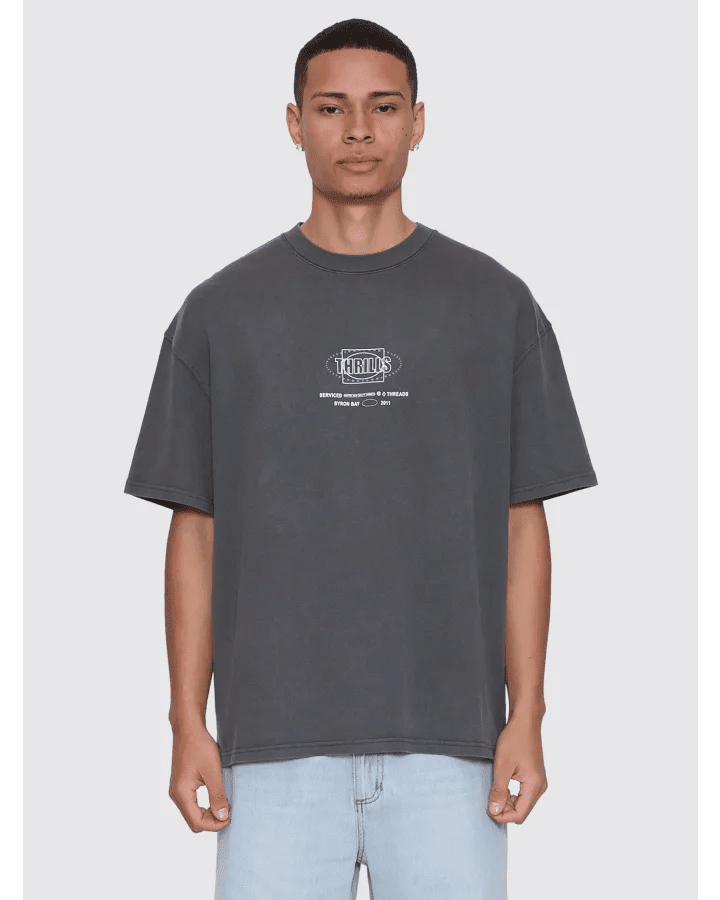 Fluid Thrills Box Fit Oversize Tee - ThrillsTA26-183BM-Merch Black-S