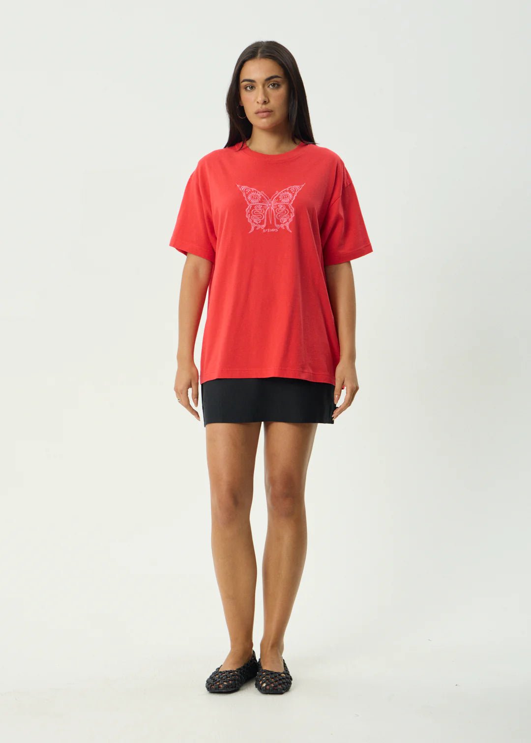Fly Away - Recycled Oversized Tee - AfendsW254016-TOMATO-S