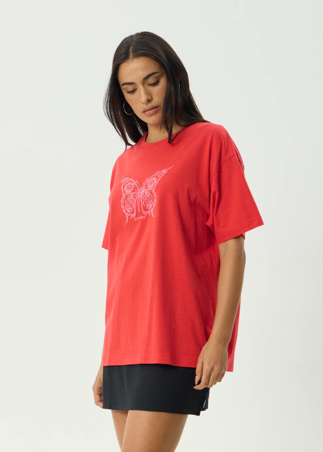 Fly Away - Recycled Oversized Tee - AfendsW254016-TOMATO-S