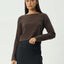 Focus - Seersucker Long Sleeve Top - AfendsW240068- Coffee-XS