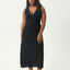 Focus - Seersucker Maxi Dress - AfendsW241809- Black-XS