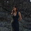 Focus - Seersucker Maxi Dress - AfendsW241809- Black-XS