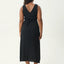 Focus - Seersucker Maxi Dress - AfendsW241809- Black-XS