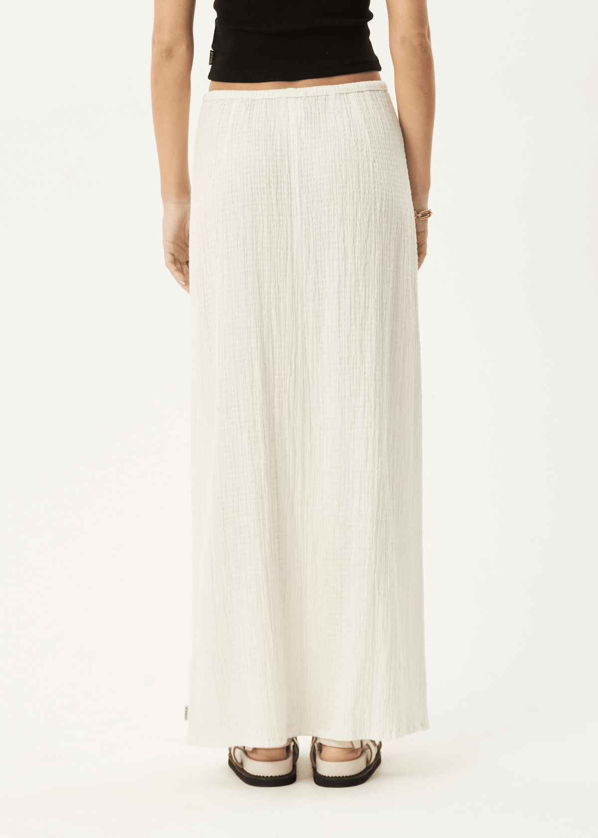 Focus - Seersucker Maxi Skirt -AfendsW254904-OFF WHITE-XS