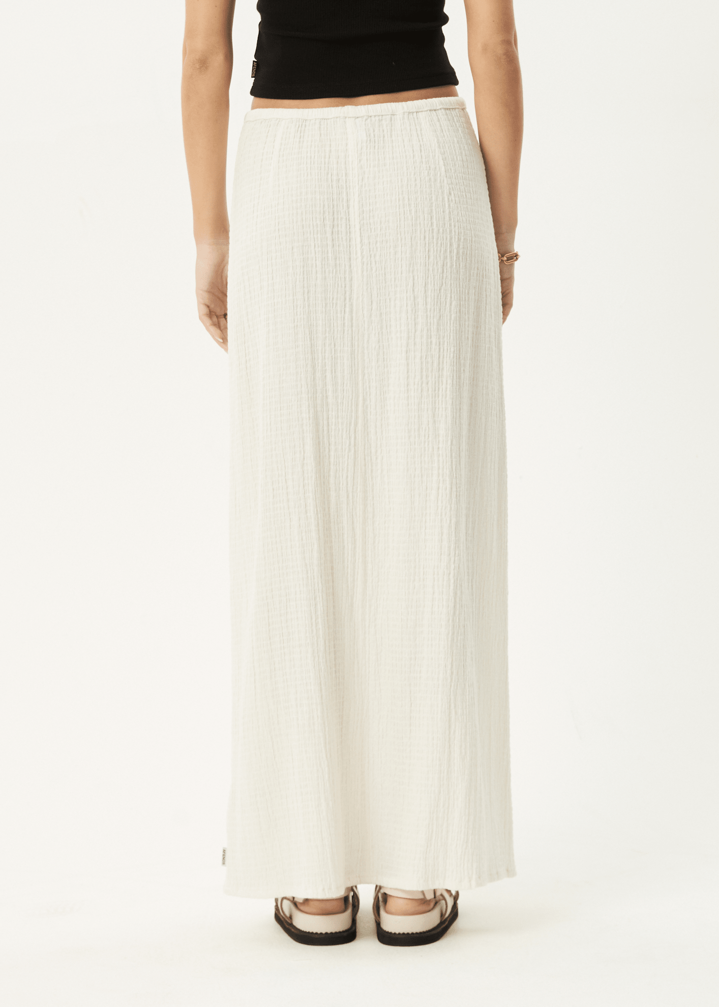 Focus - Seersucker Maxi Skirt -AfendsW254904-OFF WHITE-XS
