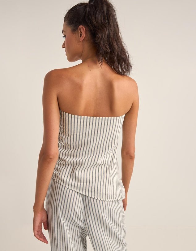 Frankie Strapless Top - RhythmF1024W-FT09-NAVY STRIPE-8