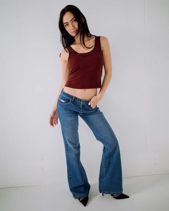 FREIDA FLARE LOW RISE JEANS - RustyPAL1495-BLASTED MIDDY BLUE-04