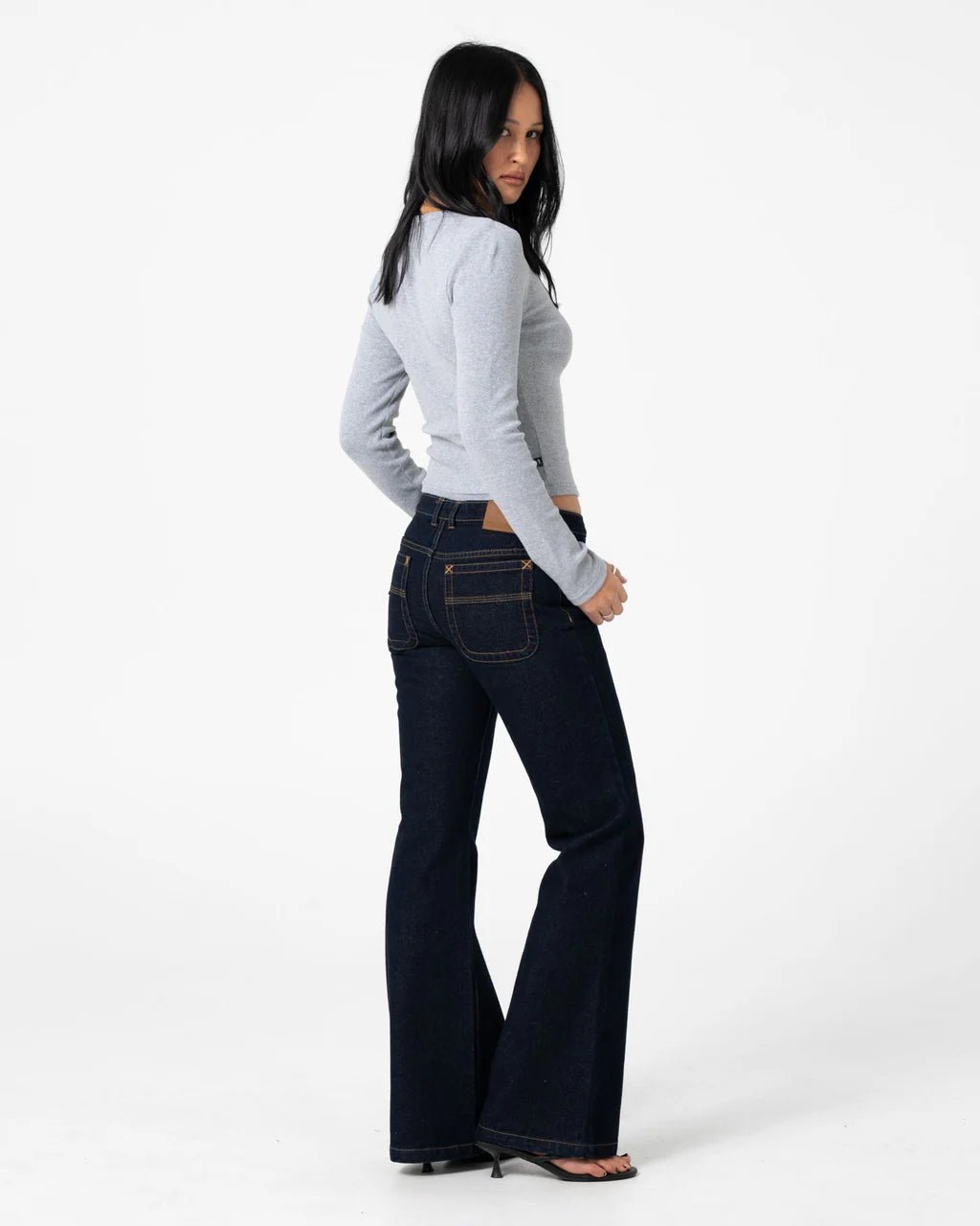FREIDA FLARE LOW RISE JEANS - RustyPAL1495-RAW DAWG BLUE-14