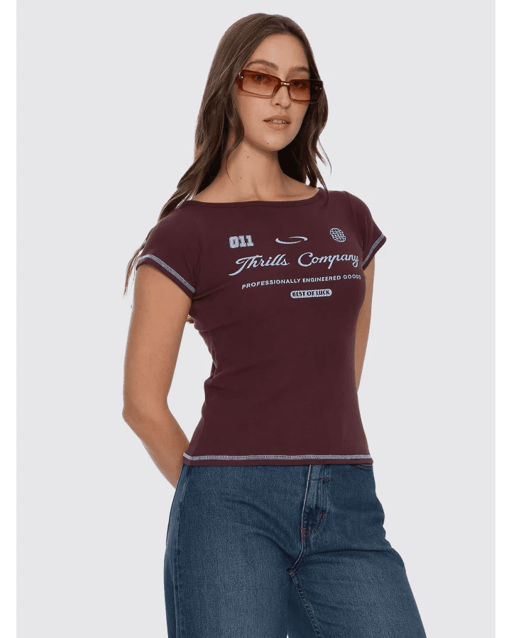 Game Day Boat Neck Tee - ThrillsWTA26-122C-Bitter Chocolate-8