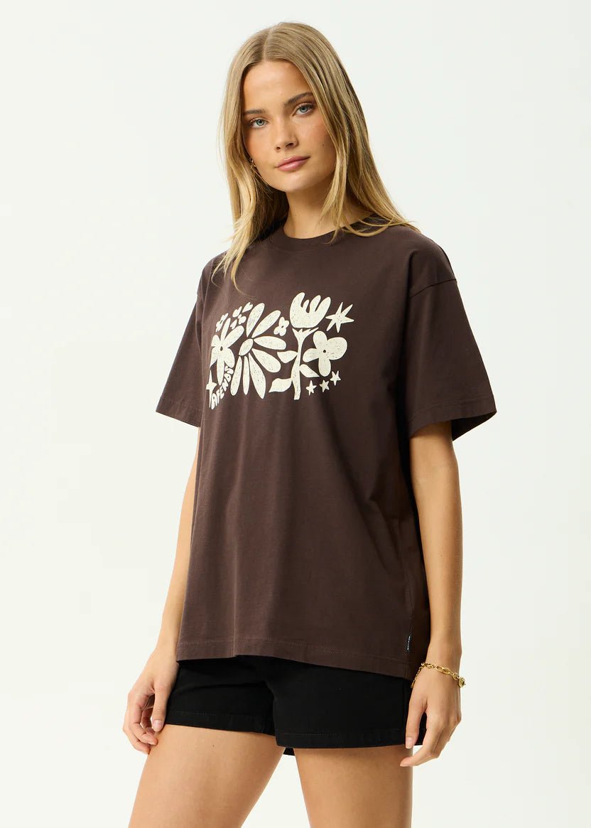 Garden Variety - Recycled Oversized Tee - AfendsW261005- Coffee-XS