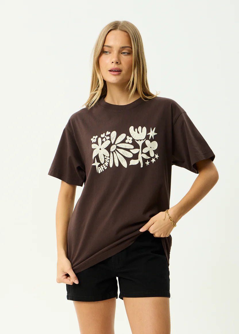 Garden Variety - Recycled Oversized Tee - AfendsW261005- Coffee-XS