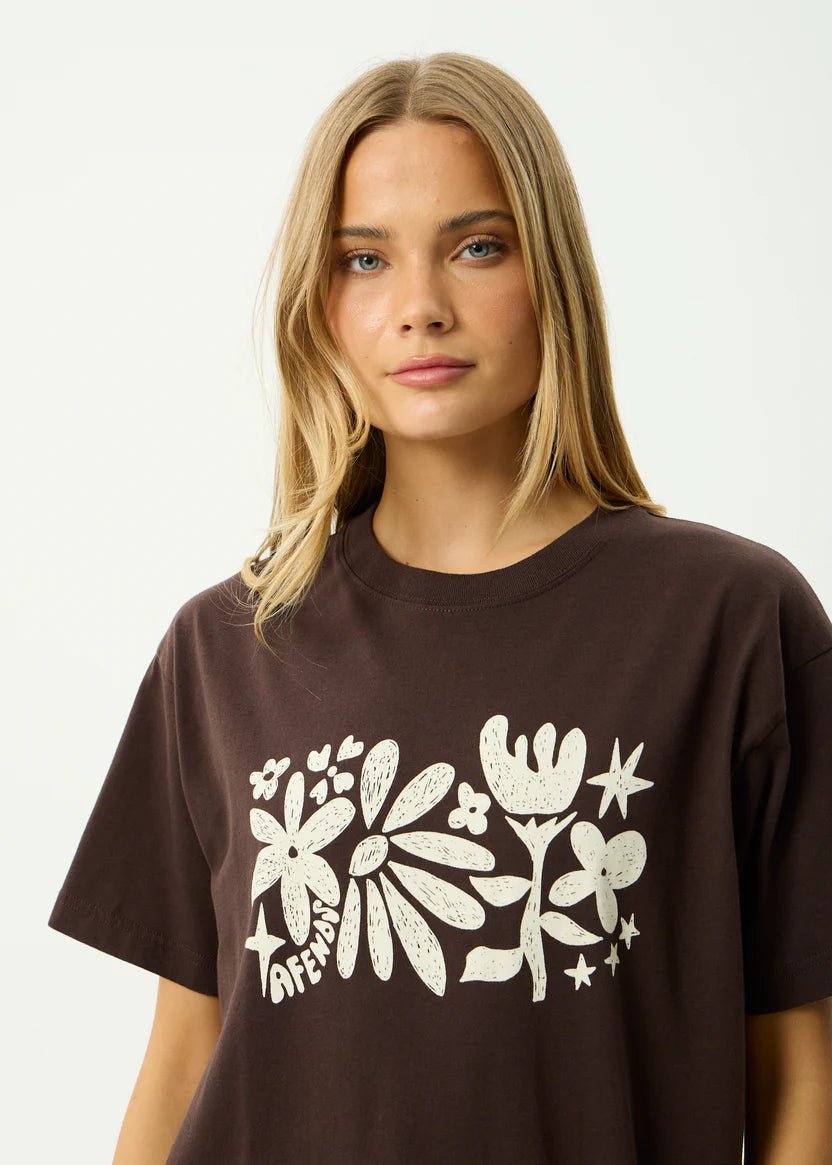 Garden Variety - Recycled Oversized Tee - AfendsW261005- Coffee-XS