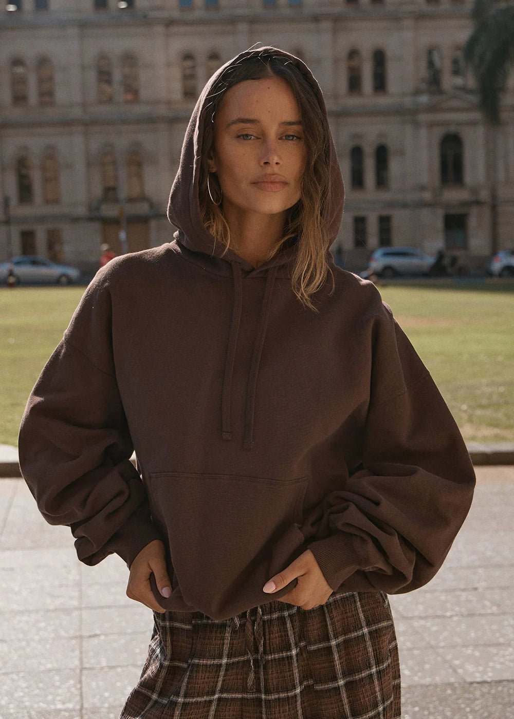 Genesis - Recycled Boxy Pull On Hood - AfendsM230506-WASHED COFFEE-XS