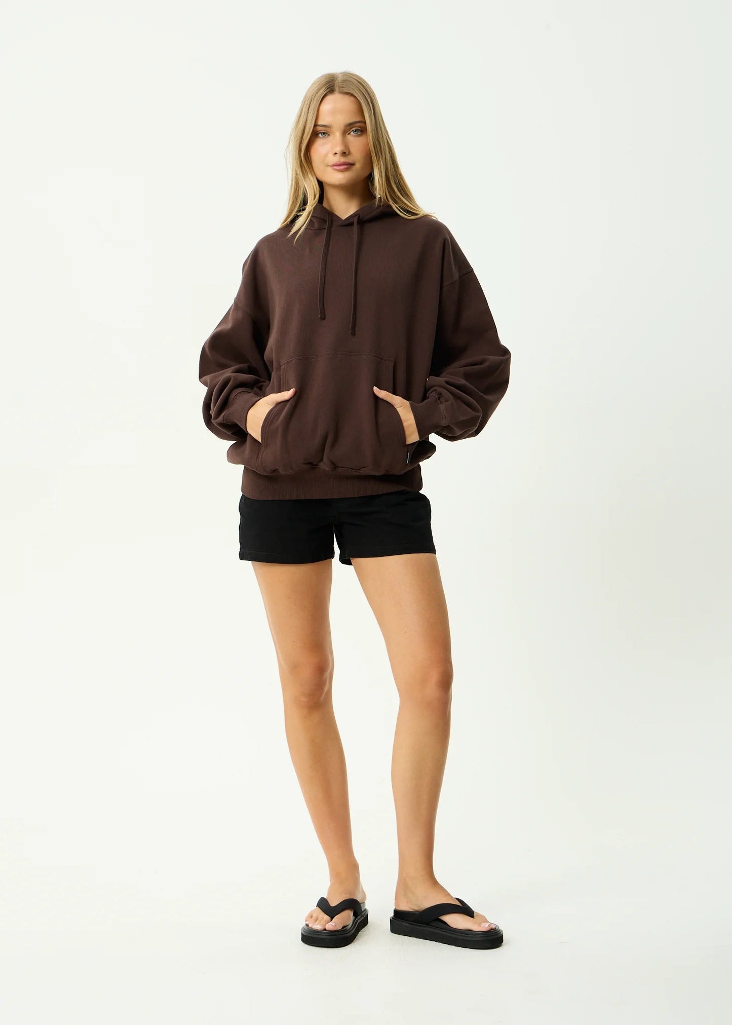 Genesis - Recycled Boxy Pull On Hood - AfendsM230506-WASHED COFFEE-XS